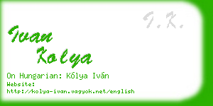 ivan kolya business card