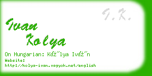 ivan kolya business card